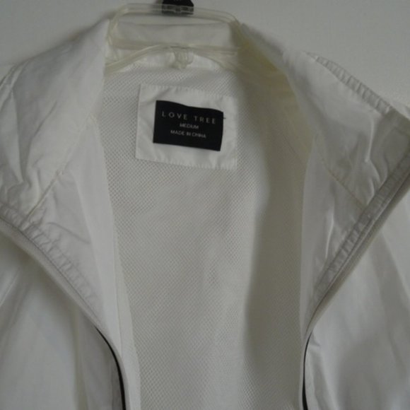 White Windbreaker Crop Top Jacket - Picture 2 of 5
